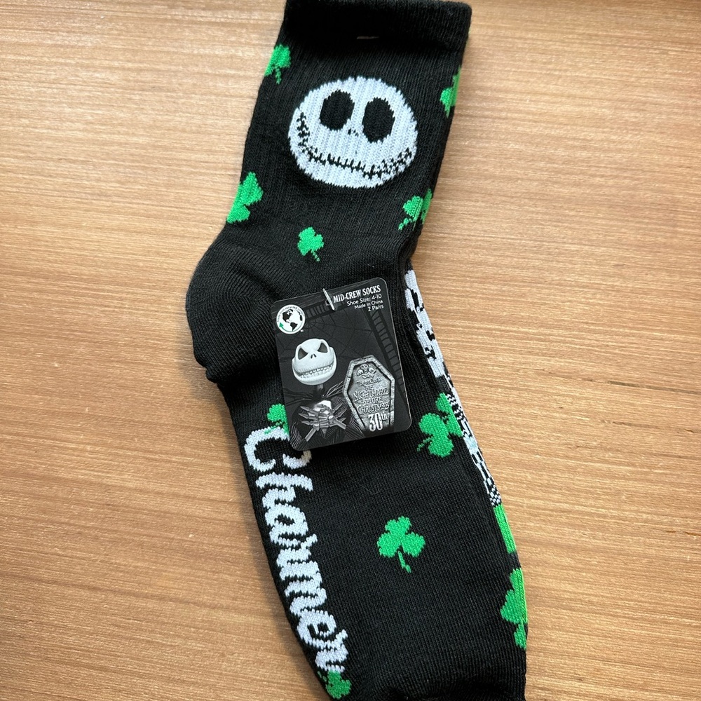 Jack Skellington Charmer Socks 2 Pair‎ NWT